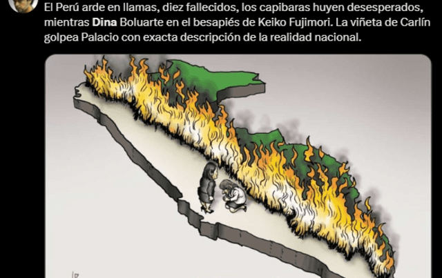 Opinión en X acerca de los incendios forestales. Foto: captura X 