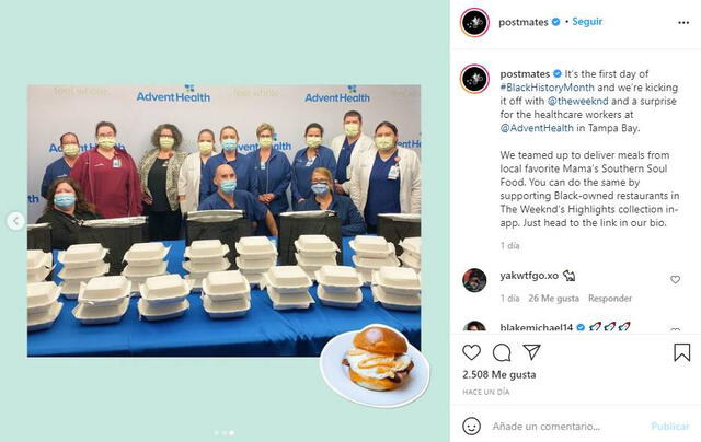 The Weeknd dona 150 comidas a los trabajadores de la salud