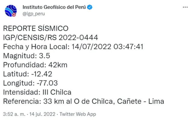 Sismo HOY, jueves 14 de julio Sismo HOY, jueves 14 de julio