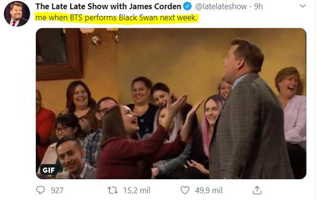 BTS en  The Late Late Show with James Corden