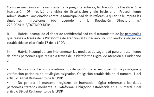 Informe de la Autoridad de Protección de Datos Personales. Foto: La Encerrona 