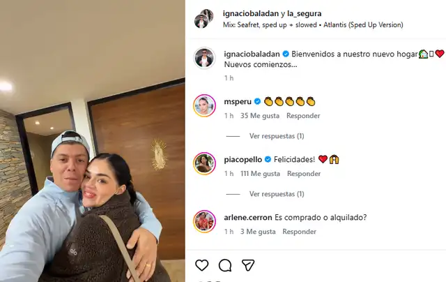 Ignacio Baladán y La Segura. Foto: Instagram Ignacio Baladán y La Segura. Foto: Instagram