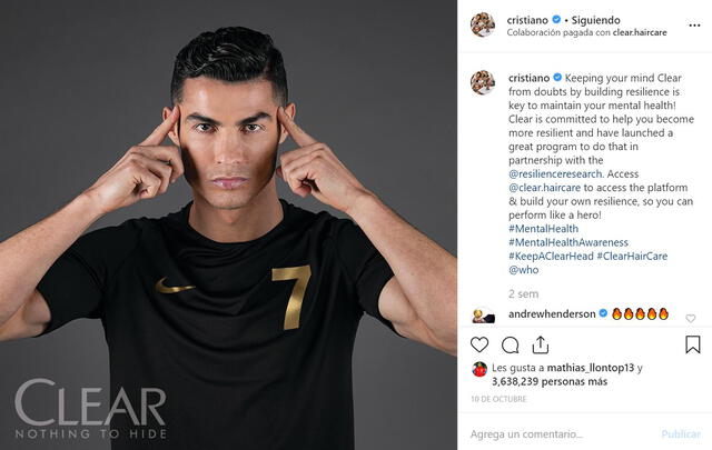 Cristiano Ronaldo es el personaje con mayor número de seguidores en Instagram