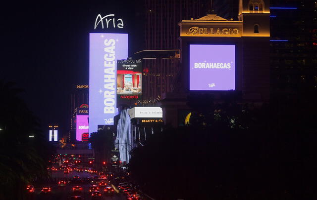 Borahaegas: Las Vegas se tiñe de púrpura. Foto: Twitter