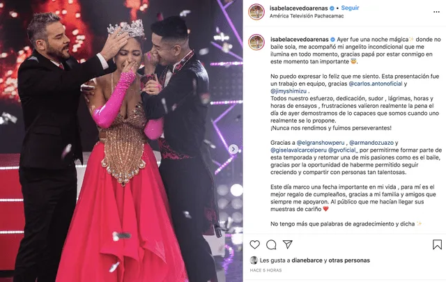 Isabel Acevedo conmocionada al ser coronada como la ganadora de Reinas del show