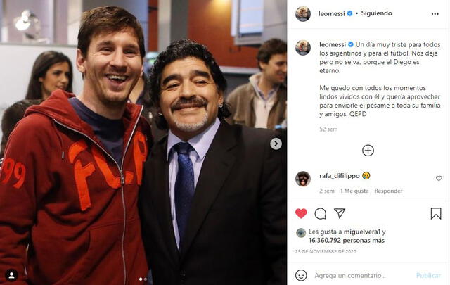 Messi mandó un sentido mensaje en sus redes sociales. Foto: Instagram
