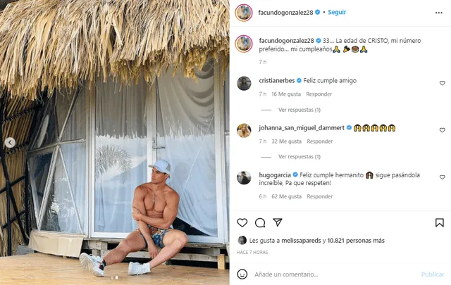 Facundo González recibe su cumpleaños en Costa Rica. Foto: Facundo González/Instagram