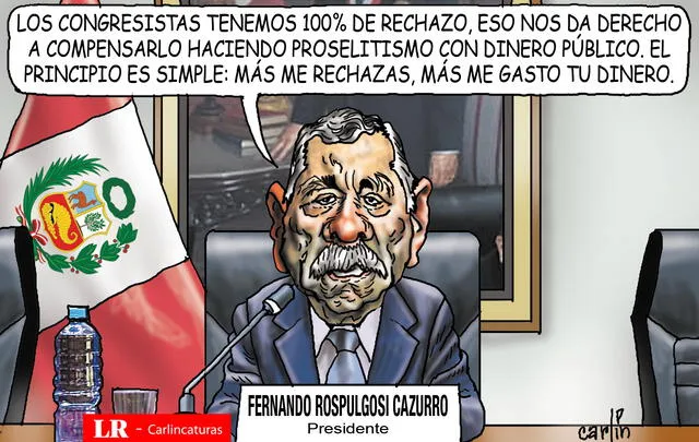  Caricatura política de Carlincatura del 8 de junio de 2025, Fernando Rospigliosi. 