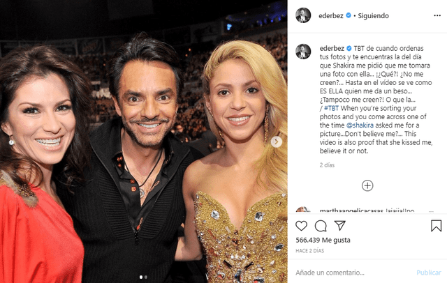 Shakira, Eugenio Derbez y su esposa Alessandra Rosaldo.