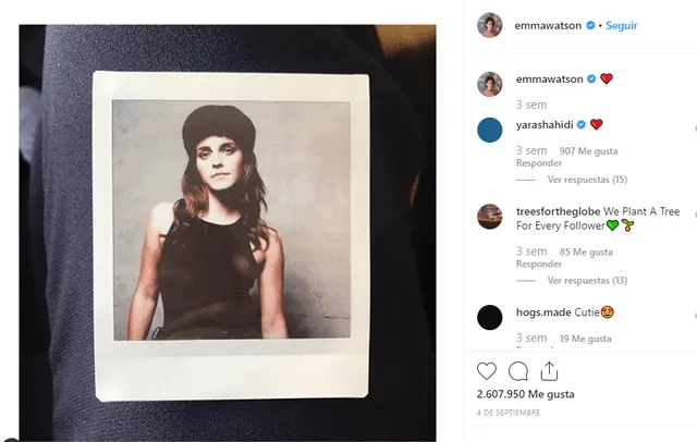 Emma Watson rinde homenaje a famoso artista con una tierna foto