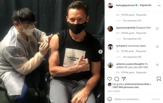 Hugh Jackman se vacuna contra el coronavirus