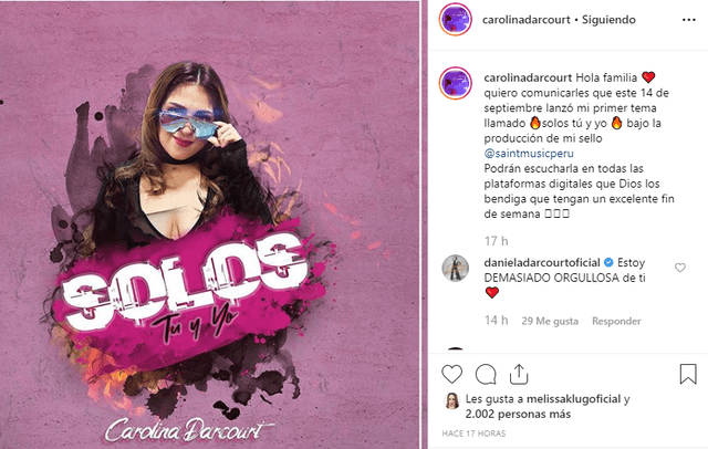 Hermana de Daniela Darcourt pone fecha para lanzar su nuevo sencillo. (Foto: Instagram)