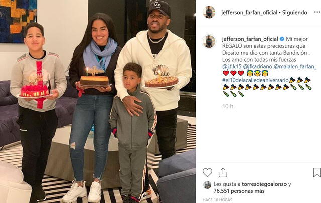Jefferson Farfán - Cumpleaños en Instagram