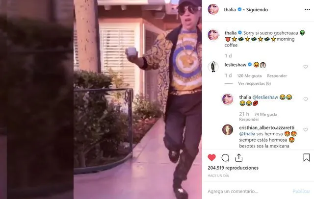 Video de Thalía en Instagram