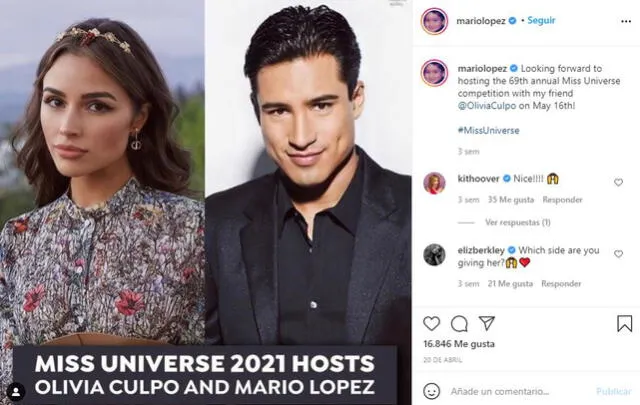 Miss Universo 2021 Mario López y Olivia Culpo reemplazarán a Steve Harvey