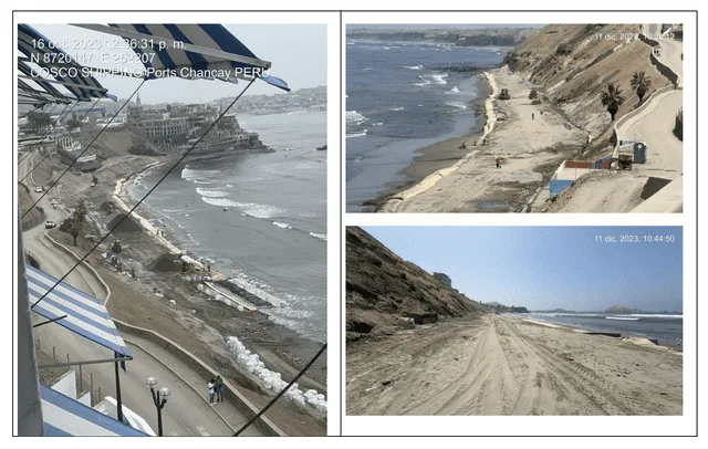 Instalación de geotubos en playa Chorrillos. Foto: Cosco Shipping   