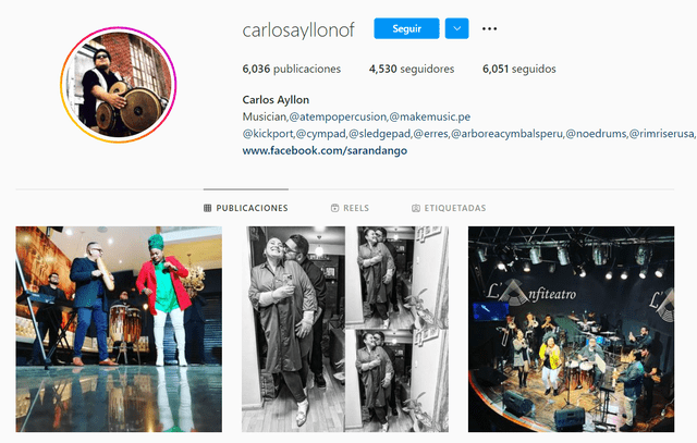 Carlos Ayllón tiene más de 4.500 seguidores en Instagram. Foto: @carlosayllonof/Instagram