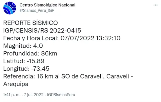 Sismos de hoy en Perú según IGP: consulta los movimientos sísmicos en Lima y provincia de hoy, jueves 7 de julio