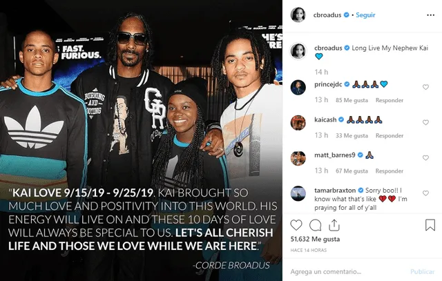 Corde Broadus pasa por un momento muy doloroso.