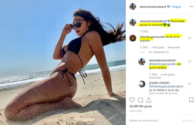 Alexandra Méndez defiende su belleza al recibir burlas por su papada