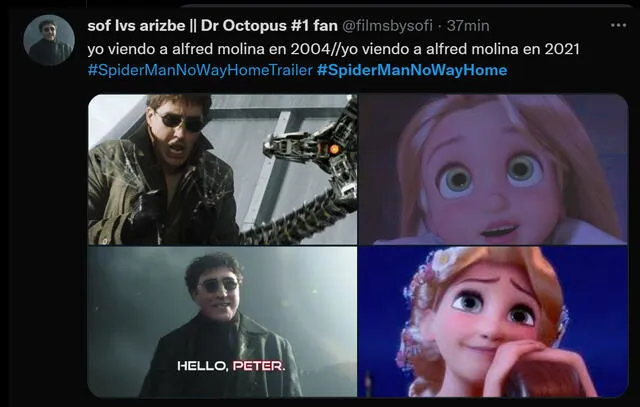 Fans acaparan las redes y viralizan lanzamiento del tráiler oficial de Spider-Man: no way home. Foto: captura de Twitter