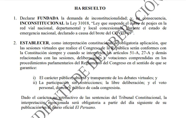 Proyecto de sentencia propuesto por el magistrado Augusto Ferrero.