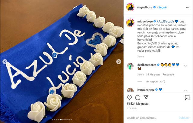 Mediante su cuenta de Instagram, Miguel Bosé comparte los dibujos que realizan sus fans como homenaje a la memoria de su madre.