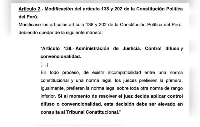  Proyecto de Perú Libre contra el control difuso y de convencionalidad.   
