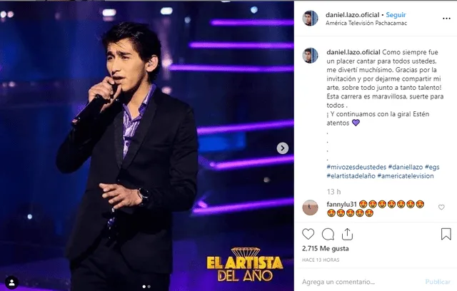 Daniel Lazo en Instagram