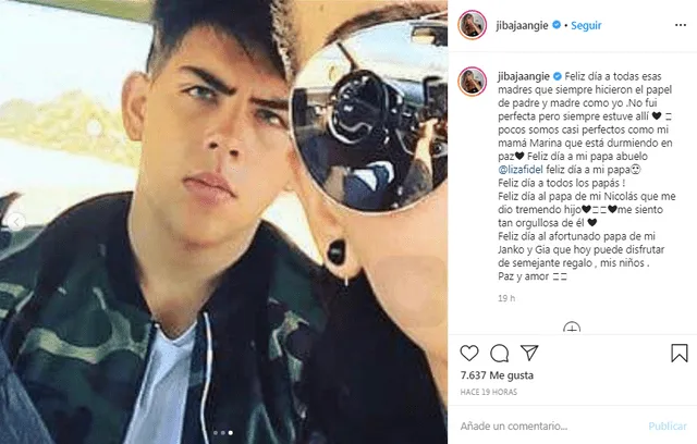 Angie Jibaja saludó a los padres de sus hijos por el Día del Padre | Foto: Difusión Angie Jibaja saludó a los padres de sus hijos por el Día del Padre | Foto: Difusión