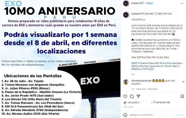 Proyectos por el aniversario de EXO. Foto: EXO_Oasis