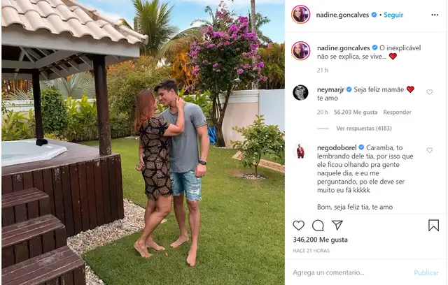 La publicación en Instagram de Nadine Gonçalves que confirma su relación con Tiago Ramos. La publicación en Instagram de Nadine Gonçalves que confirma su relación con Tiago Ramos.