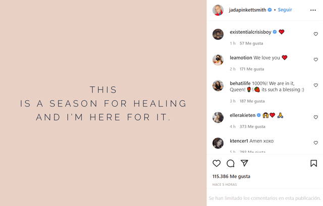 Jada Pinkett Smith en Instagram