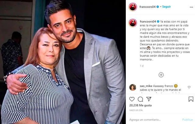 Ricardo Franco despide a su madre con emotiva dedicatoria en redes sociales | FOTO: Instagram