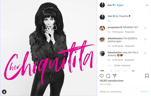 A través de su cuenta de Instagram, Cher lanzó un adelanto de su versión de "Chiquitita".