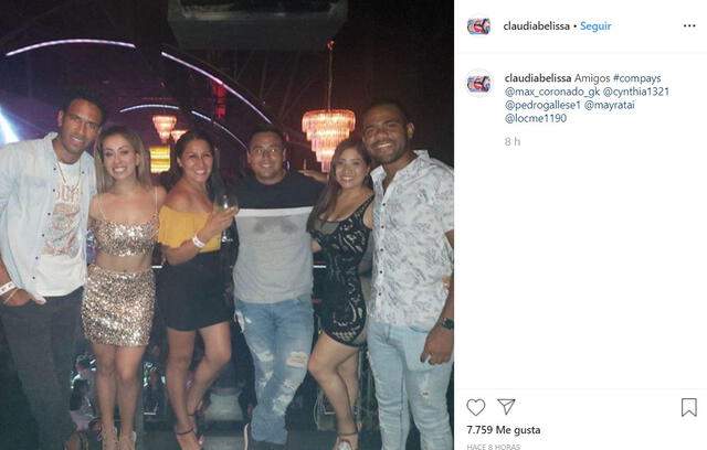 Pedro Gallese y Claudia Díaz se lucen en discoteca