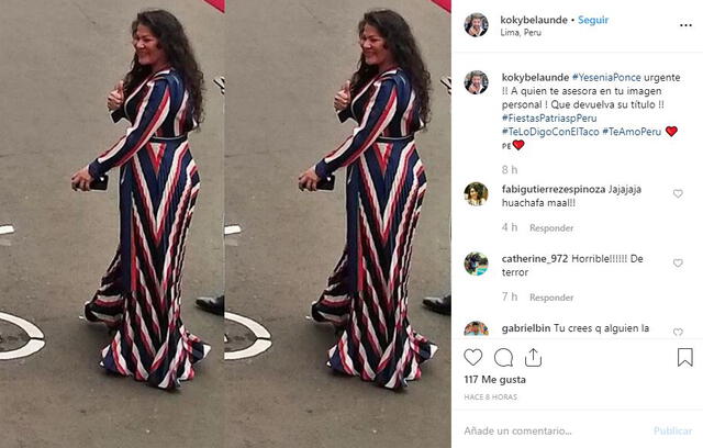 Koky Belaunde critica look de Yesenia Ponce en Fiestas Patrias