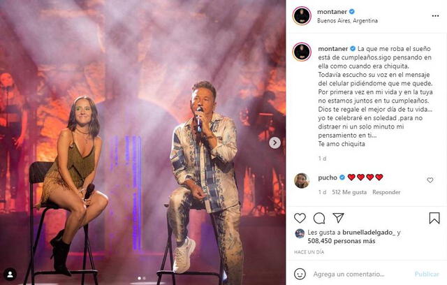 Palabras de Ricardo Montaner a Evaluna por su cumpleaños. Foto: Ricardo Montaner/ Instagram Palabras de Ricardo Montaner a Evaluna por su cumpleaños. Foto: Ricardo Montaner/ Instagram