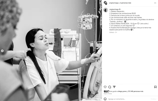  Angie Arizaga compartió múltiples fotografías durante su preparto y postparto. Foto: Instagram/Angie Arizaga   