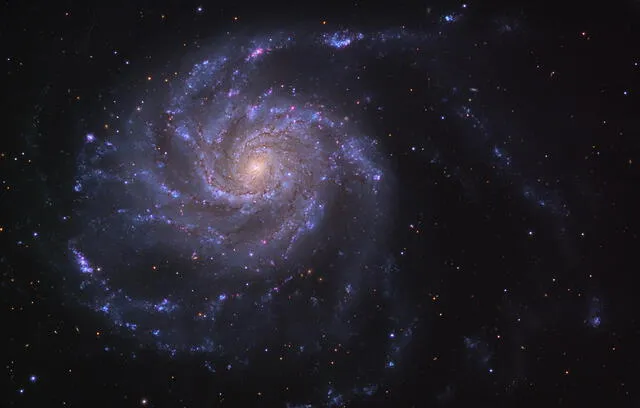 La galaxia M101 del Molinete fue apreciada por Roberts desde su telescopio. Foto: NASA La galaxia M101 del Molinete fue apreciada por Roberts desde su telescopio. Foto: NASA