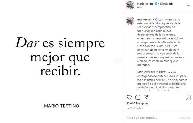 Mario Testino. Foto: Instagram