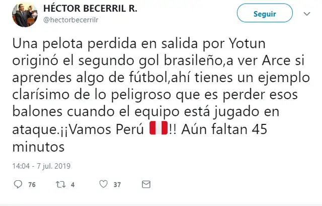 Becerril cuestiona a Yotún.