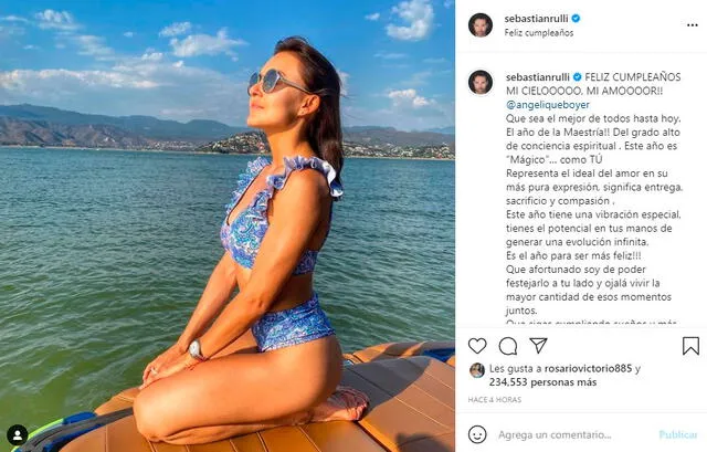 La actriz Angelique Boyer cumple 33 años este domingo 4 de julio y su pareja Sebastián Rulli le dedicó un tierno saludo. Foto: Sebastián Rulli / Instagram