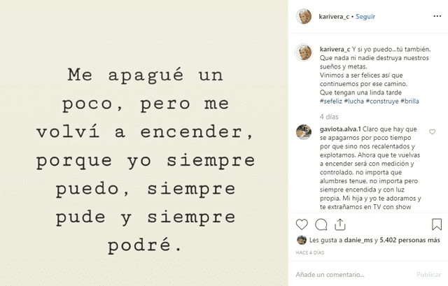 Karina Rivera en Instagram