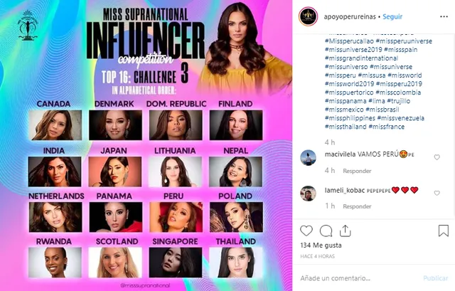 Janick Maceta entre las 16 favoritas al Miss Supranational