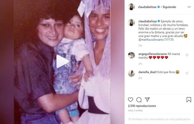 Claudia Díaz saluda a su mamá en el Día de la Madre