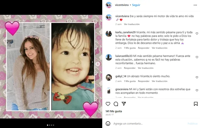 Vicente Viera le brindó unas palabras a su hija a través de su cuenta de Instagram. Foto: @vicentviera/Instagram   