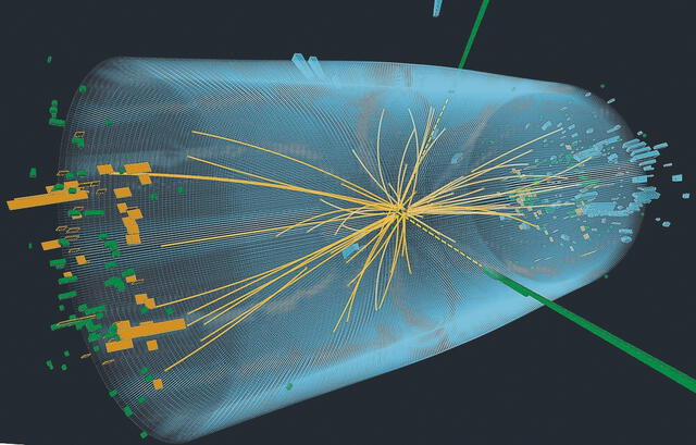  Bosón. Representación de una colisión de protones producida en laboratorio, en búsqueda del bosón de Higgs. Foto: AFP   