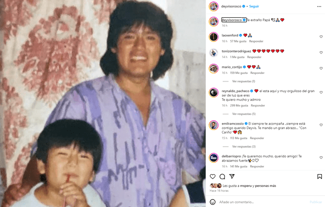 Deyvis Orosco realizó una emotiva publicación en Instagram dedicada a su padre. Foto: Instagram   