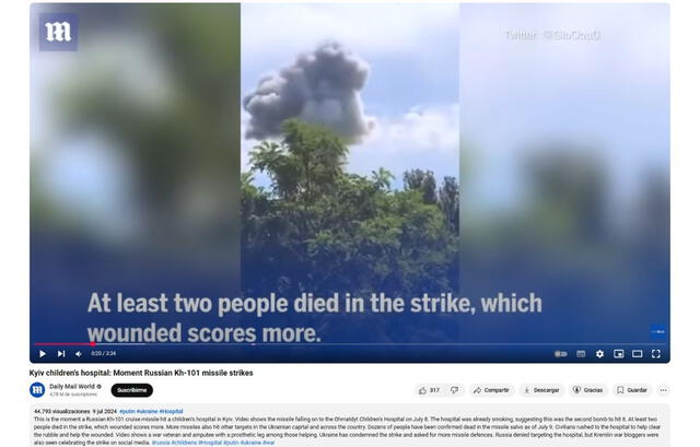 <em>Reporte audiovisual de Daily Mail que incluye el video viral. Foto: captura de YouTube</em>   